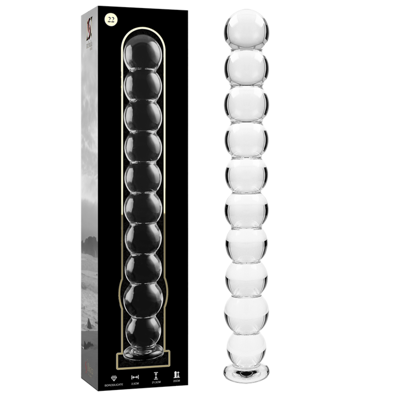 Mercadox NEBULA SERIES BY IBIZA - MODELO 22 DILDO VIDRO BOROSILICADO TRANSPARENTE 21.5 CM -O- 2.5 CM