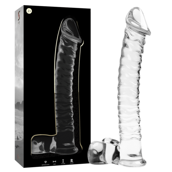 Mercadox NEBULA SERIES BY IBIZA - MODELO 23 DILDO VIDRO BOROSILICADO TRANSPARENTE 21.5 CM -O- 4 CM