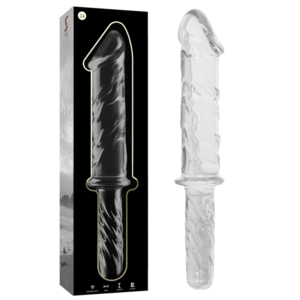 NEBULA SERIES BY IBIZA – MODELO 24 DILDO VIDRO BOROSILICADO TRANSPARENTE 28.5 CM -O- 5 CM
