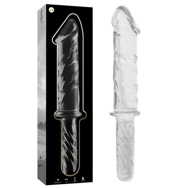 Mercadox NEBULA SERIES BY IBIZA - MODELO 24 DILDO VIDRO BOROSILICADO TRANSPARENTE 28.5 CM -O- 5 CM