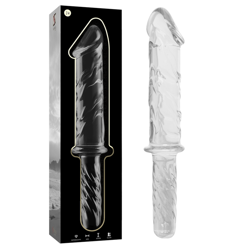 Mercadox NEBULA SERIES BY IBIZA - MODELO 24 DILDO VIDRO BOROSILICADO TRANSPARENTE 28.5 CM -O- 5 CM