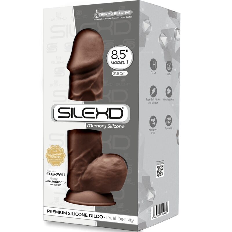 SILEXD - MODELO 1 PÊNIS REALÍSTICO PREMIUM SILEXPAN SILICONE CASTANHO 21.5 CM - Image 3
