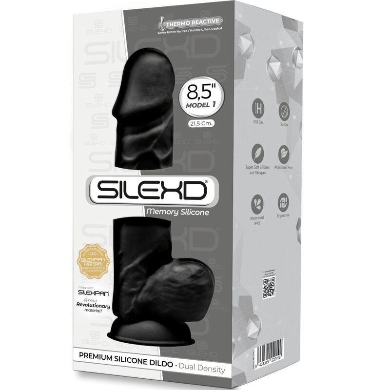 SILEXD - MODELO 1 PÊNIS REALÍSTICO PREMIUM SILEXPAN SILICONE PRETO 21.5 CM - Image 3