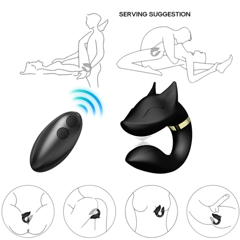 Mercadox ARMONY - VIBRADOR FOX PARA CASAIS CONTROLE REMOTO PRETO