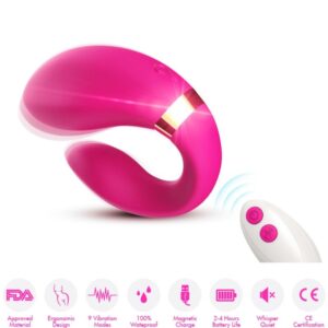 ARMONY – VIBRADOR CRESCENTE PARA CASAIS CONTROLE REMOTO FÚCSIA