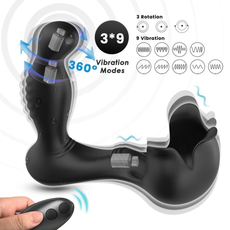 Mercadox ARMONY - VIBRADOR SURROUND ANAL E ESTIMULADOR TESTICULOS CONTROLE REMOTO PRETO