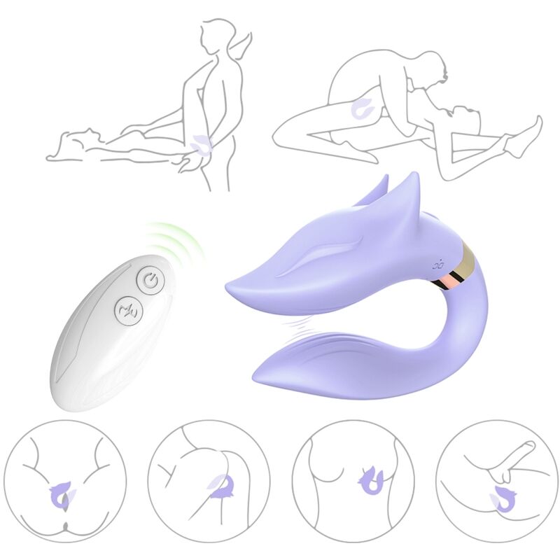 Mercadox ARMONY - VIBRADOR FOX PARA CASAIS COM CONTROLE REMOTO ROXO