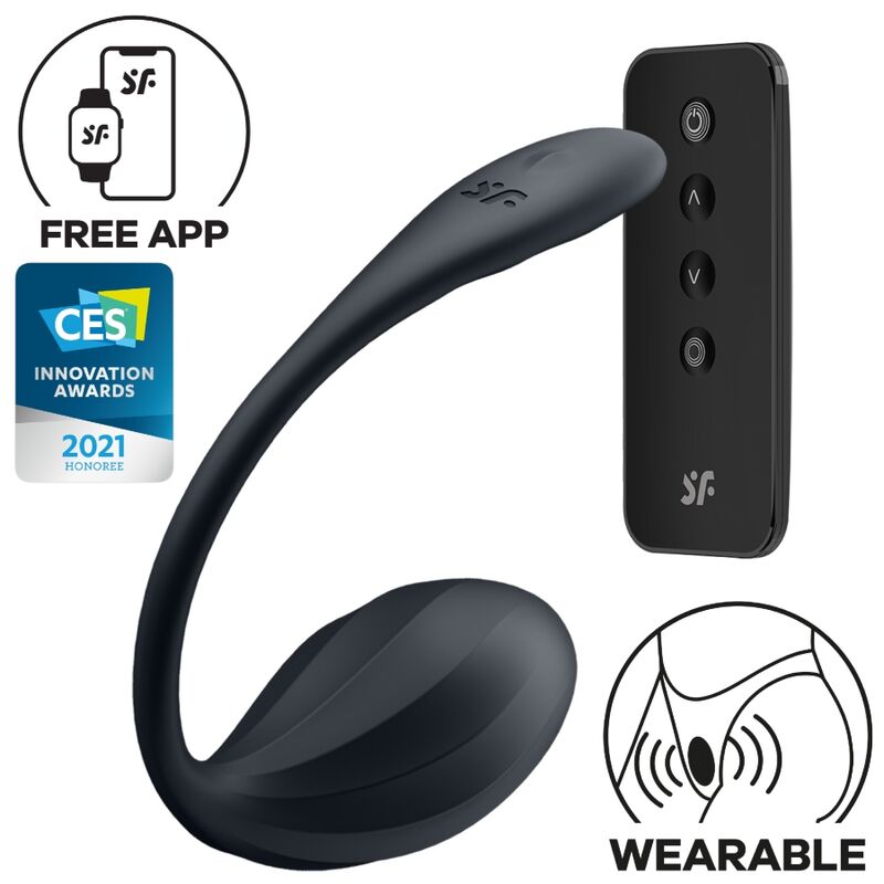 Mercadox SATISFYER - RIBBED PETAL ESTIMULADOR DE PONTO G CONTROLE REMOTO PRETO APLICATIVO GRATUITO