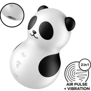 SATISFYER – POCKET PANDA ESTIMULADOR E VIBRADOR PRETO E BRANCO
