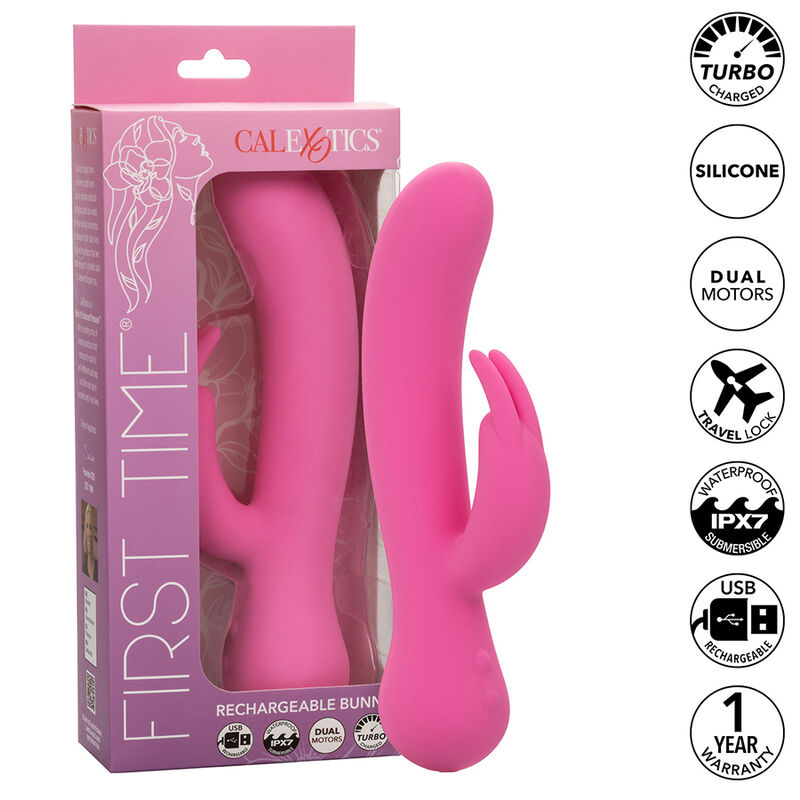 Mercadox CALEXOTICS - FIRST TIME VIBRADOR COELHO RECARREGÁVEL ROSA
