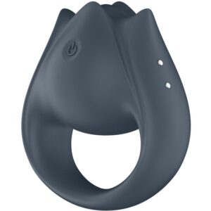 SATISFYER – PERFECT PAIR 2 MULTIVIBRANTES 2 EM 1 ANEL PARA PÊNIS E ESTIMULADOR DE DEDO CINZA