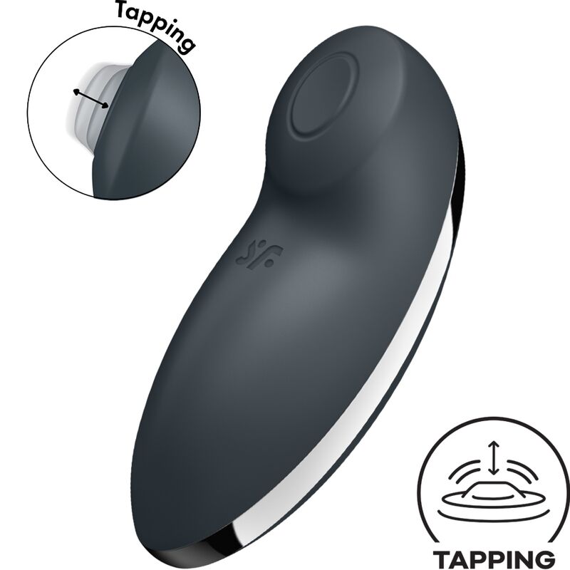 Mercadox SATISFYER - TAP & CLIMAX 2 VIBRADOR E ESTIMULADOR CINZA