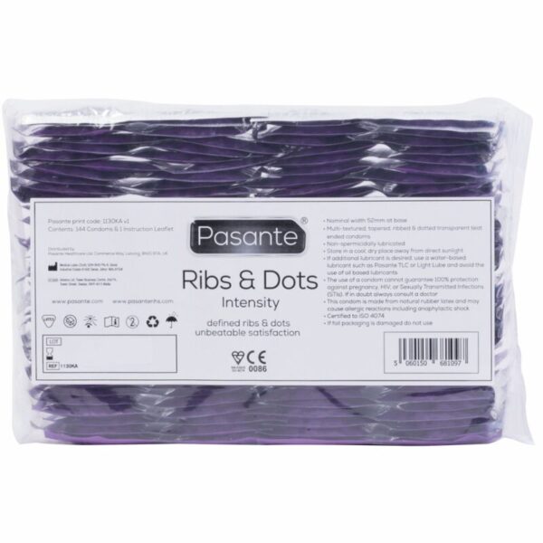 Mercadox PASANTE - PRESERVATIVOS RIBS & DOTS INTENSITY 144 UNIDADES
