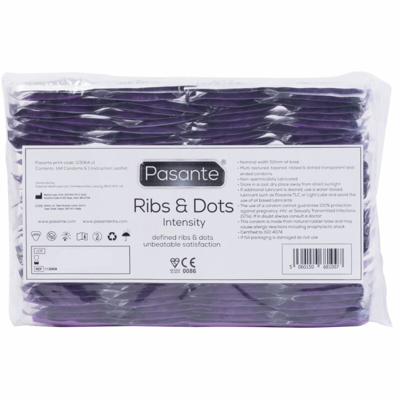 Mercadox PASANTE - PRESERVATIVOS RIBS & DOTS INTENSITY 144 UNIDADES