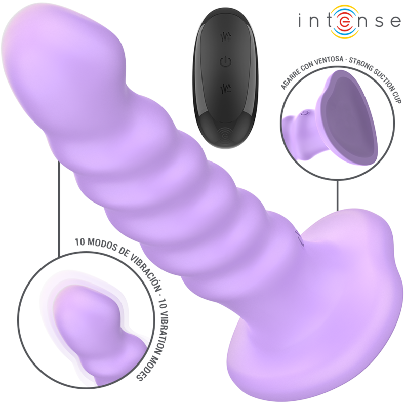 Mercadox INTENSE - VIBRADOR BRENDA TAMANHO M DESIGN ESPIRAL 10 VIBRAÇÕES ROXO CONTROLE REMOTO