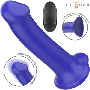 INTENSE – VIBRADOR VICTORIA COM VENTOSA 10 VIBRAÇÕES AZUL ESCURO CONTROLE REMOTO