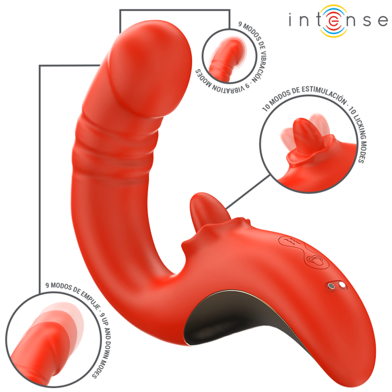 Mercadox INTENSE - VIBRADOR E ESTIMULADOR PAULINA EM FORMATO U VERMELHO