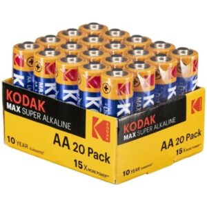 KODAK – MAX PILHA ALCALINA AA LR6 PACOTE*20 PILHAS