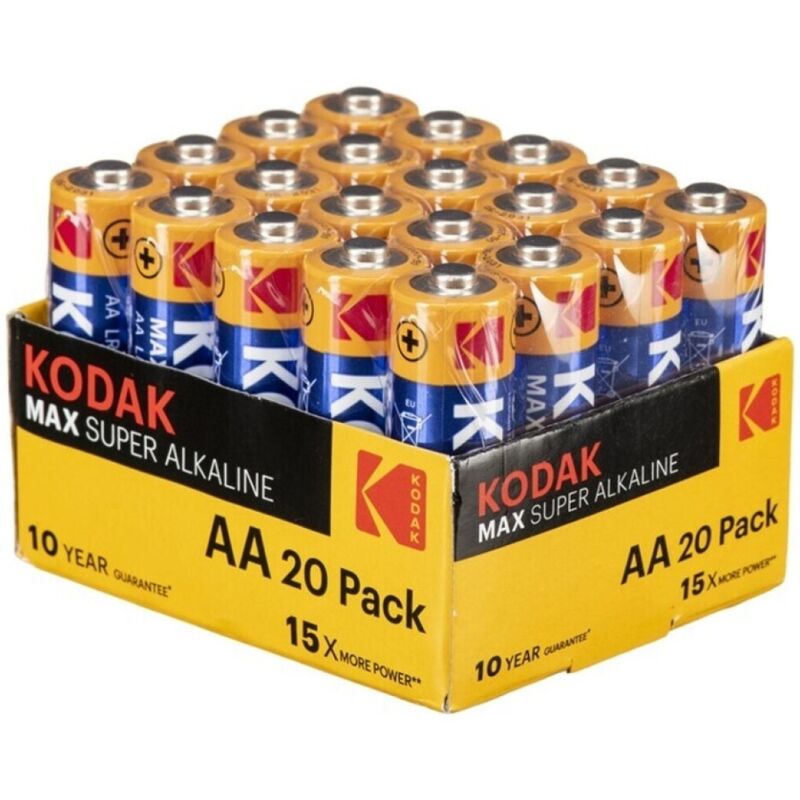 Mercadox KODAK - MAX PILHA ALCALINA AA LR6 PACOTE*20 PILHAS