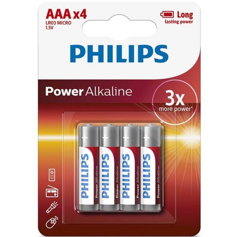 Mercadox PHILIPS - PILHA ALCALINAS AAA LR03 BLISTER*4