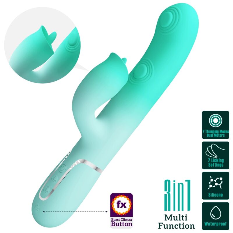 Mercadox PRETTY LOVE - GIGI MULTIFUNCIONAL COELHO VIBRADOR AQUA VERDE
