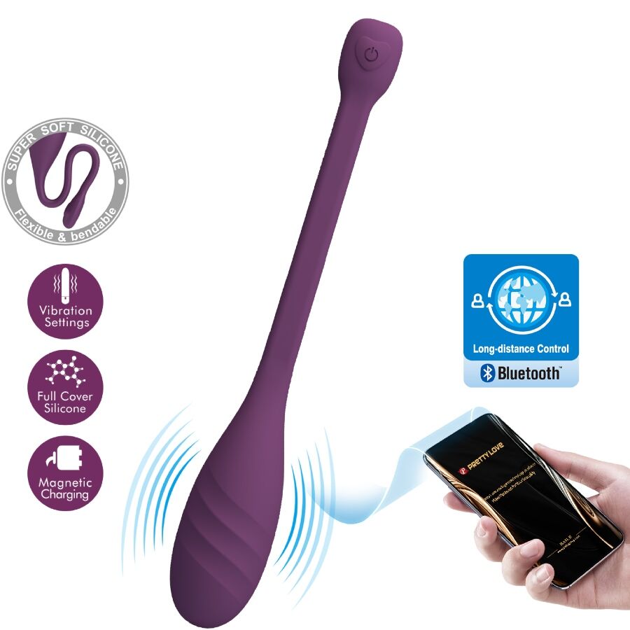 Mercadox PRETTY LOVE - VIBRADOR CONTROLADO POR APLICATIVO LEVIATHAN ROXO