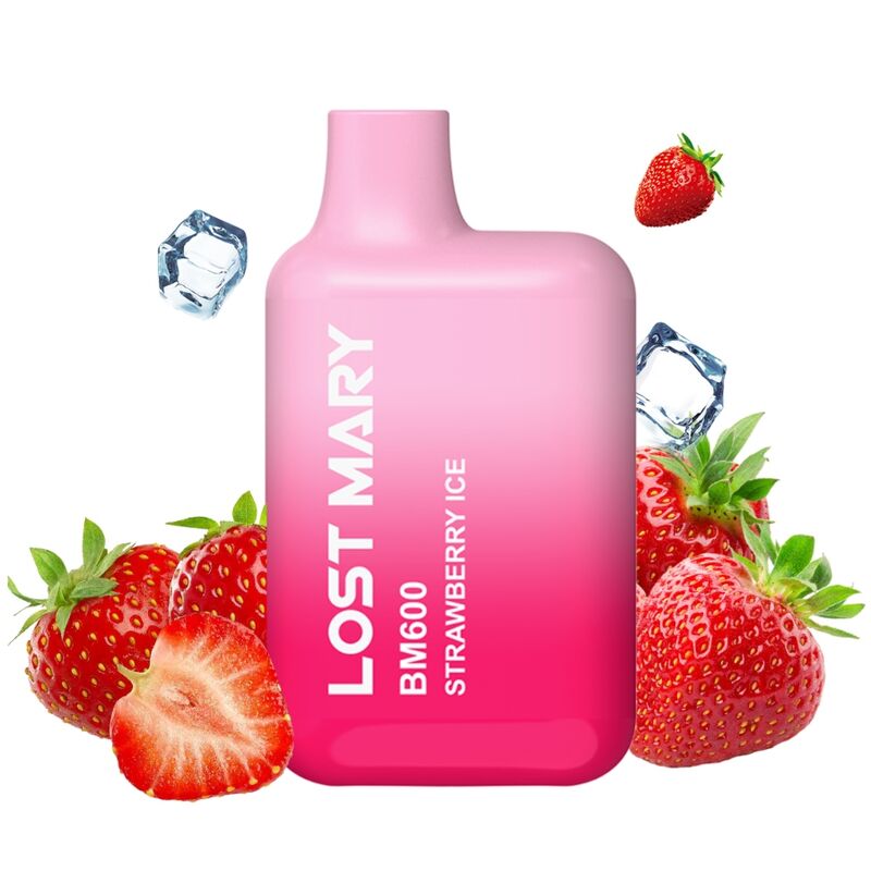LOST MARY - (EXPOSITOR PROFESSIONAL PACK -10 UNIDADES) BM600 NICOTINE VAPER 2% DESCARTÁVEL MORANGO ICE - Image 2