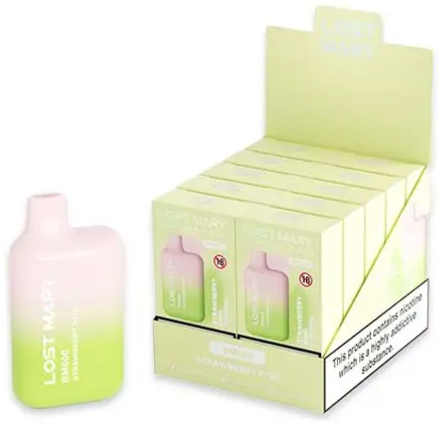 Mercadox LOST MARY - (EXPOSITOR PROFESSIONAL PACK -10 UNIDADES) BM600 NICOTINE VAPER 2% DESCARTÁVEL MORANGO KIWI