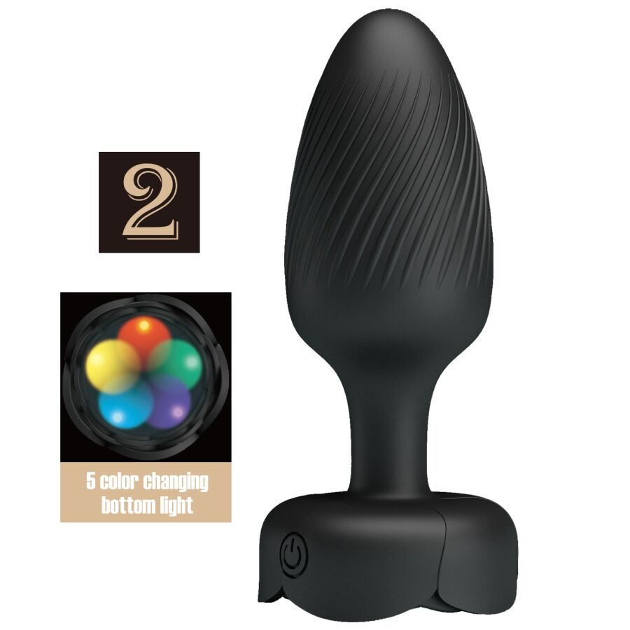Mercadox PRETTY LOVE - VARIAN ANAL PLUG COM LUZ LED PRETO 10