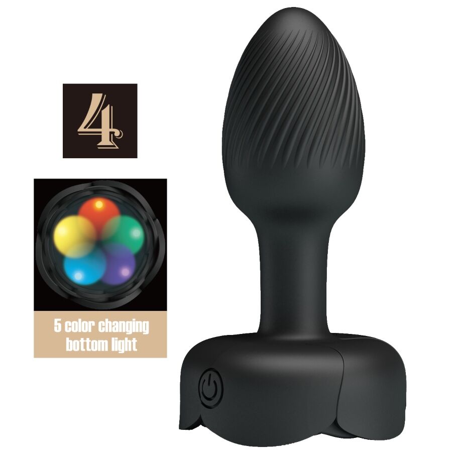 Mercadox PRETTY LOVE - OLMAN PLUG ANAL COM LUZ LED PRETO 8
