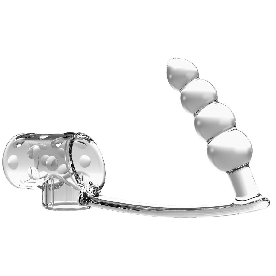 Mercadox PRETTY LOVE - MANGA PARA PÊNIS COM PLUG ANAL TRANSPARENTE