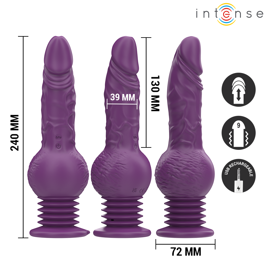 INTENSE - VIBRADOR MULTIFUNCIONAL TATUM COM VIBRAÇÃO PARA CIMA E PARA BAIXO 24 CM ROXO - Image 3