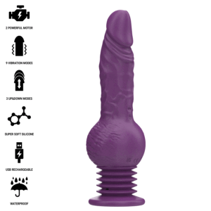INTENSE – VIBRADOR MULTIFUNCIONAL TATUM COM VIBRAÇÃO PARA CIMA E PARA BAIXO 24 CM ROXO