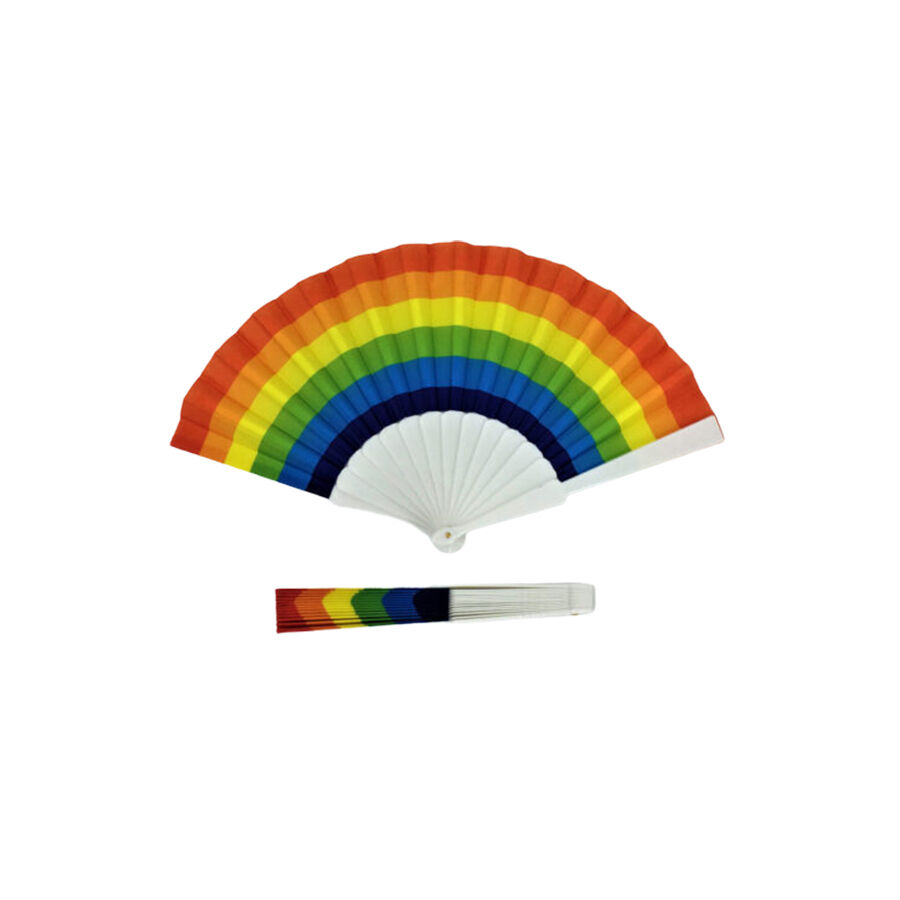 Mercadox PRIDE - LEQUE DE MADEIRA COM BANDEIRA DE ARCO-ÍRIS