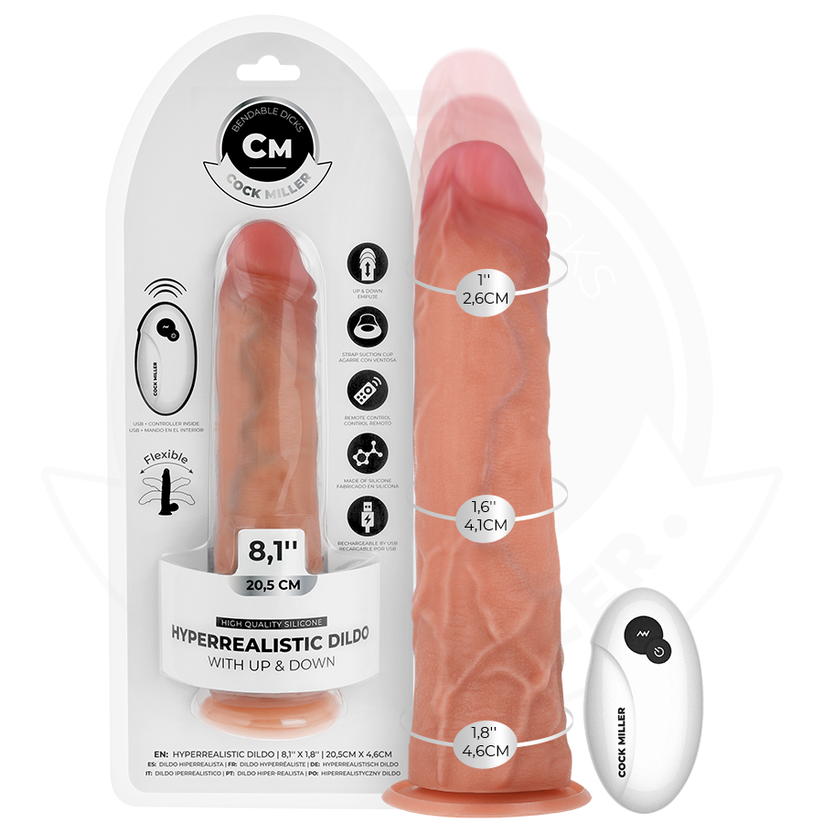Mercadox COCK MILLER - DILDO HIPER-REALISTA COM VENTOSA E IMPULSÃO COM CONTROLE REMOTO 20