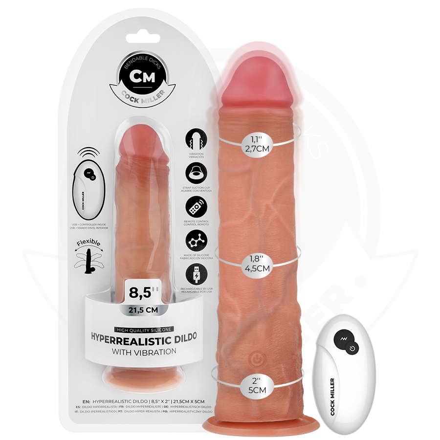 Mercadox COCK MILLER - DILDO REALISTA COM VENTOSA E VIBRAÇÃO COM CONTROLE REMOTO 21