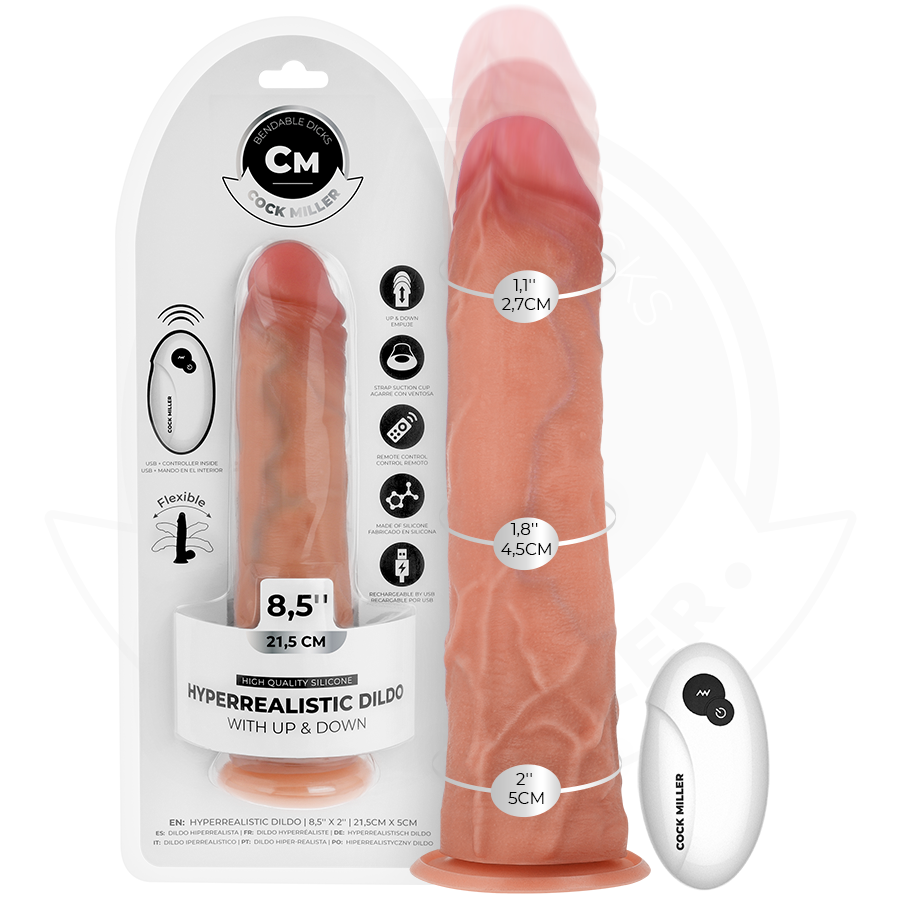 Mercadox COCK MILLER - DILDO HIPER-REALISTA COM VENTOSA E IMPULSÃO COM CONTROLE REMOTO 21