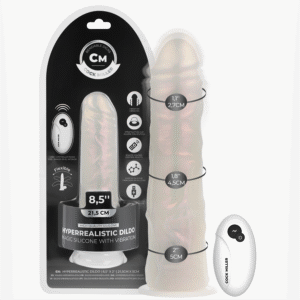 COCK MILLER – DILDO COM VENTOSA, LUZES E VIBRAÇÃO COM CONTROLE REMOTO BRANCO 21,5 CM