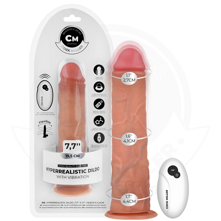 Mercadox COCK MILLER - DILDO REALISTA COM VENTOSA E CONTROLE REMOTO VIBRAÇÃO 19