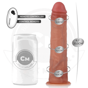 COCK MILLER – DILDO HIPER-REALISTA COM VENTOSA E IMPULSÃO COM CONTROLE REMOTO 20,5 CM