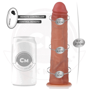 COCK MILLER – DILDO REALISTA COM VENTOSA E VIBRAÇÃO COM CONTROLE REMOTO 21,5 CM