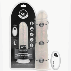 COCK MILLER – DILDO COM VENTOSA, LUZES E VIBRAÇÃO COM CONTROLE REMOTO BRANCO 20,5 CM