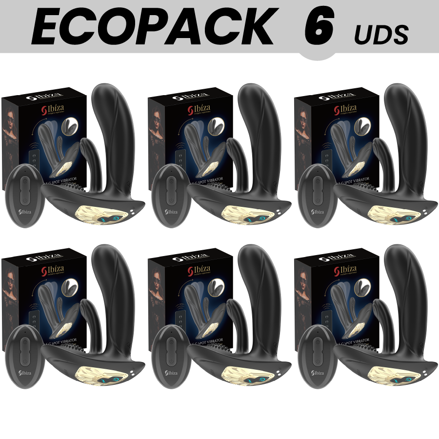 Mercadox ECOPACKS 6 UNIDADES - VIBRADOR VESTÍVEL IBIZA COM ESTIMULAÇÃO DO PONTO G E CLITÓRIS COM CONTROLE REMOTO