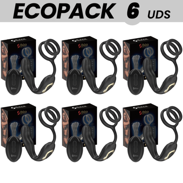 Mercadox ECOPACKS 6 UNIDADES - IBIZA WIGGLE PLUG ANAL GIRATÓRIO COM CONTROLE REMOTO