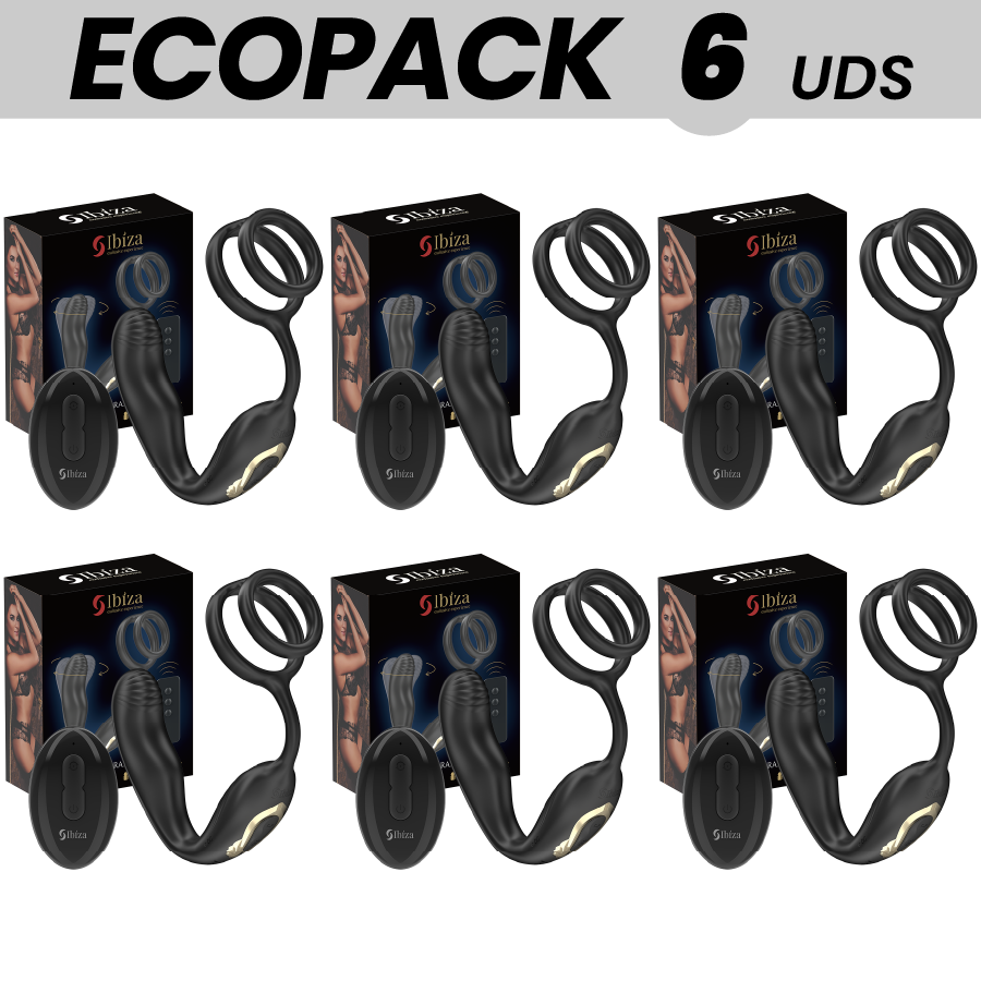 Mercadox ECOPACKS 6 UNIDADES - IBIZA WIGGLE PLUG ANAL GIRATÓRIO COM CONTROLE REMOTO