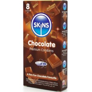 SKINS – PRESERVATIVOS CHOCOLATE PREMIUM PACOTE 8