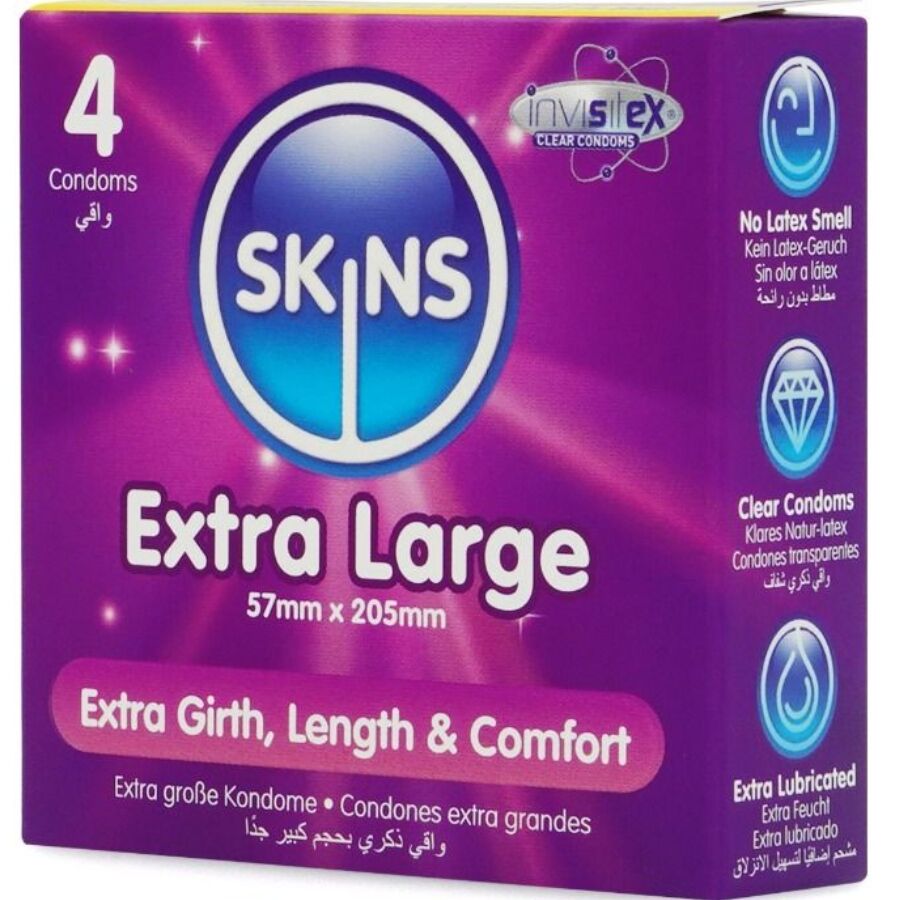 SKINS - PRESERVATIVOS EXTRA GRANDE PREMIUM PACOTE 4 - Image 2