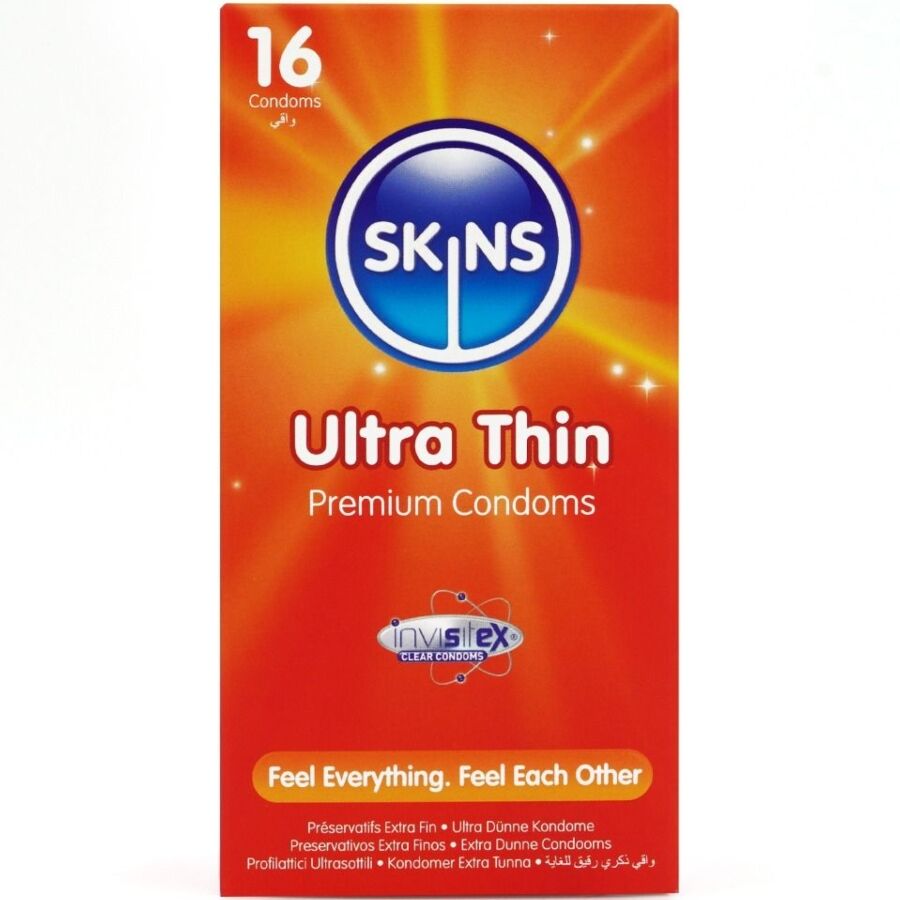 Mercadox SKINS - PRESERVATIVOS ULTRA FINOS PREMIUM PACOTE COM 16