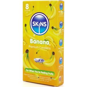 SKINS – PRESERVATIVOS BANANA PREMIUM PACOTE COM 8