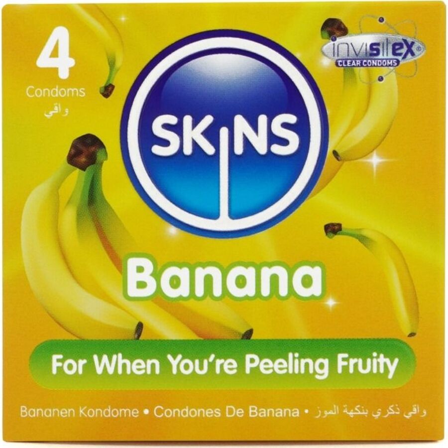 Mercadox SKINS - PRESERVATIVOS BANANA PREMIUM PACOTE 4